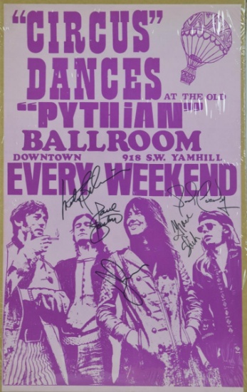 Jefferson Airplane Portland Signed Poster 1960s
