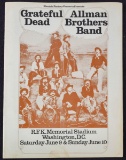 Grateful Dead Allman Brothers Band Program 1973