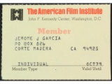 Jerry Garcia American Film Institute Signed Card