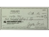 Jerry Garcia Signed Check Leon Day 1992