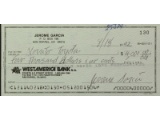 Jerry Garcia Signed Check Novato Toyota 1992