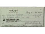 Jerry Garcia Signed Check Manasha Matheson 1992