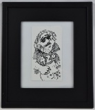 Stanley Mouse Ink Drawing on Napkin Jerry Garcia