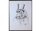 Stanley Mouse Top Hat Pipe Ink Sketch 2002