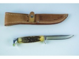 Case 5-Finn Blue Scroll Knife Stag 1977
