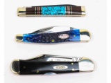 3 Case Folding Knives Copperhead Motorcycle Etch