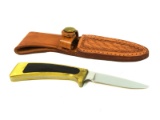 Browning Fixed Blade Knife Brass Handle w/ Sheath