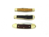 3 Browning Folding Knives Canoe Stock Trapper
