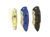 3 Various Frost Cutlery Folding Knives Stockman