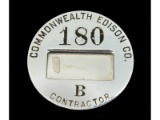 Obsolete Commonwealth Edison Co. Contractor Badge