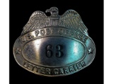 Obsolete U.S. Post Office Letter Carrier Badge #63