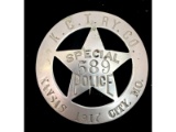 Obsolete K.C.T. RY. CO. Special Police MO Badge