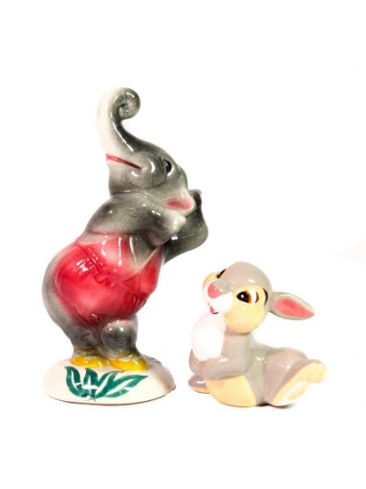 Fantasia Elephant and Thumper Figurine Vernon Kiln