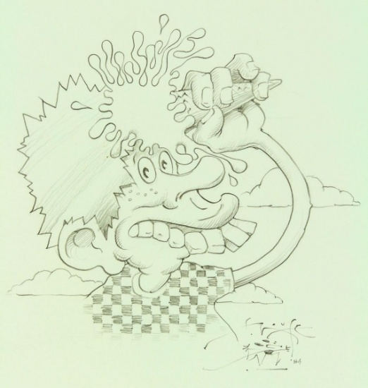 Stanley Mouse Pencil Drawing Ice Cream Kid 1994