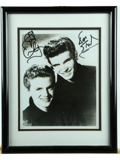 Everly Brothers Framed Photo w/Autographs