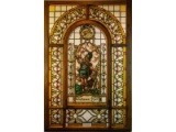Large Leaded and Stained Glass Window Hunt Scene