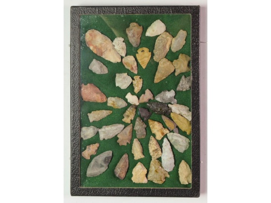 Framed Indian Arrowheads (40)