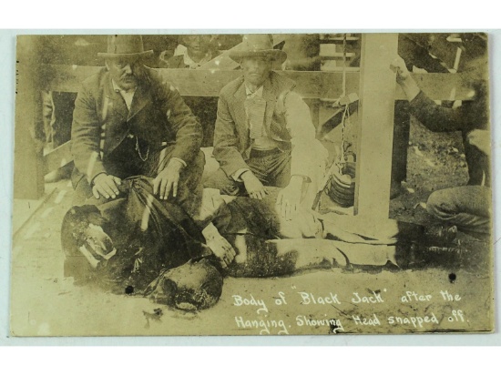 Photo Postcard of Hanging Black Jack