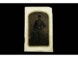 Armed Soldier Tintype CDV Size
