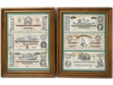 2 Sets Framed Confederate Money