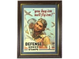 Original WWII Defense Bond Poster Framed