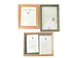 3 Framed WWII US Documents
