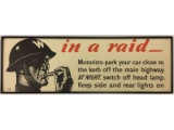 Original WWII British Air Raid Poster Framed