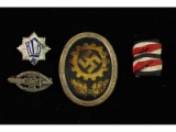 Group of 4 WWII German Pins/Ribbon Bar