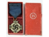 WWII German Original 25 Year True Service Medal