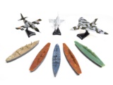 Lot of 3 Die-cast Planes and 5 Ships