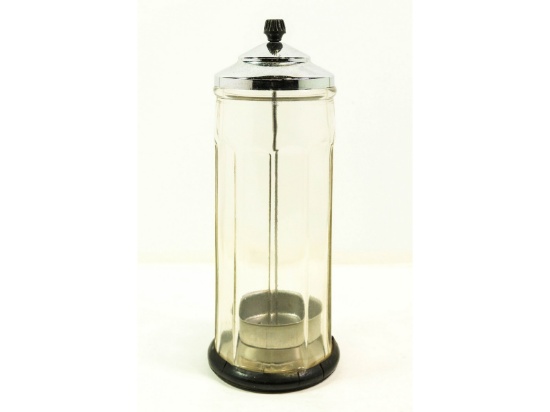 Vintage Glass Soda Straw Dispenser