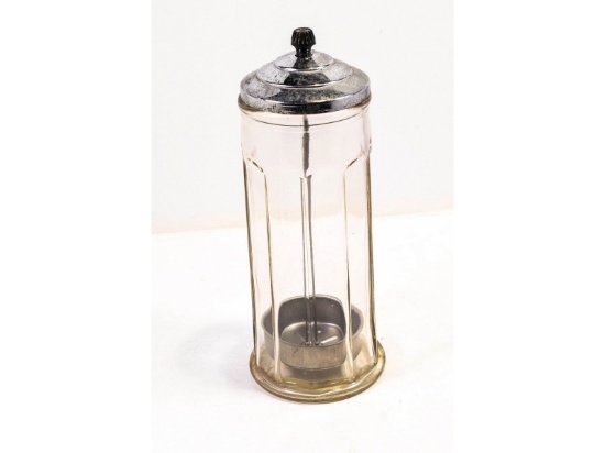 Vintage Glass Soda Straw Dispenser