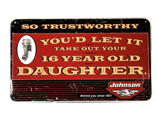 Johnson Motors "So Trustworthy" Sign 1990s