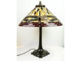Contemporary Leaded Dragonfly Table Lamp