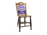 Antique Advertising Porcelain Sign Chair