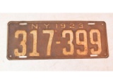 1923 New York License Plate