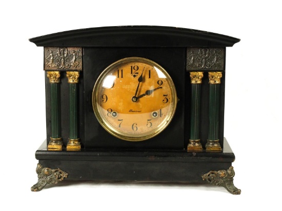 Sessions Black Wooden Mantel Clock