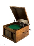 Brunswick Tabletop Hand Crank Disc Phonograph