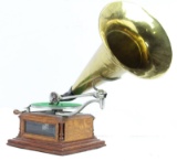 Zonophone Type A Horn Phonograph w/ Glass Sides