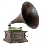 Victor MS Rear Mount Horn Phonograph w/ Wood Horn