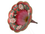Antique Phonograph Painted Flowered Tin Horn