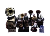 Various Phonograph Style Figurines and Planters