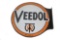 Vintage Veedol Porcelain DS Flange Sign