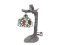 Composition Bird Lamp w/Leaded Stained Glass Shade