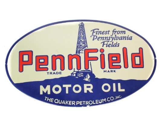 Penn Field Motor Oil Porcelain Advertising Sign