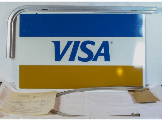 1960's Era Wall Mount Visa Sign