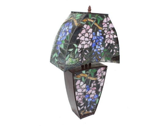 Contemporary Leaded Stained Glass Lamp