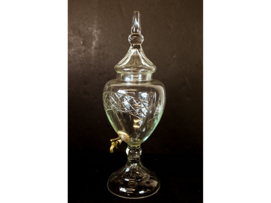 Large Cut Glass Soda Fountain Syrup Dispenser