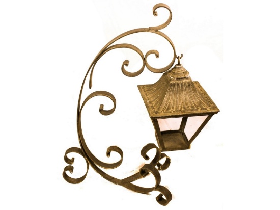 Wrought Iron Lantern Bracket & Hanging Lantern