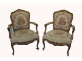 Antique Louis the XIV French Tapestry Chairs (2)